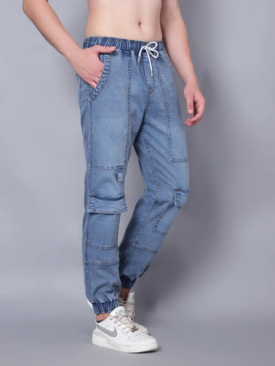 Kagad Jeans Mens Plus Size and Regular Fit Sea Blue Denim Jogger - Style Code "KGDJGR-403072