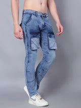 Kagad Jeans Mens Slim Fit Light Blue Cargo Jeans - Style Code "KGDCRG-403066