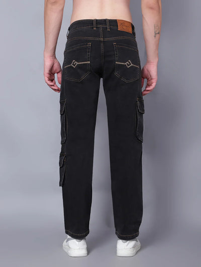 Kagad Jeans Mens Regular Fit Black Cargo Jeans - Style Code "KGDCRG-403068
