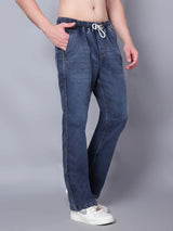 Kagad Jeans Mens Plus Size Regular Fit Mid Night Blue Elasticated Waist Jeans - Style Code "KGDJN-403073