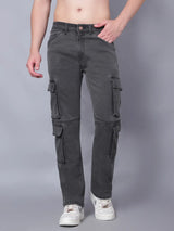 Kagad Jeans Mens Regular Fit Charcoal Black Cargo Jeans - Style Code "KGDCRG-403069