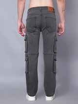 Kagad Jeans Mens Regular Fit Charcoal Black Cargo Jeans - Style Code "KGDCRG-403069