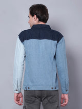 Kagad Jeans Men Regular Fit Indigo Color Block Denim Jacket - Style Code "KGDJKT-403077
