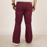 Kagad Jeans Mens Plus Size Boot Fit Garnet Red Color Denim Jeans - Style Code "KGDJN-406015