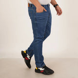 Kagad Jeans Mens Plus Size Regular Fit Mid Blue Color Denim Jeans - Style Code "KGDJN-406031