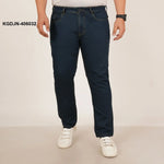 Mens Plus Size Regular Fit Deep Ocean Blue Color Denim Jeans - Style Code "KGDJN-406032