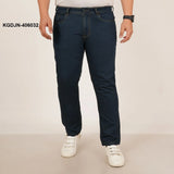 Mens Plus Size Regular Fit Deep Ocean Blue Color Denim Jeans - Style Code "KGDJN-406032