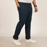 Mens Plus Size Regular Fit Deep Ocean Blue Color Denim Jeans - Style Code "KGDJN-406032