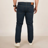 Mens Plus Size Regular Fit Deep Ocean Blue Color Denim Jeans - Style Code "KGDJN-406032
