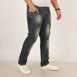Kagad Jeans Mens Plus Size Regular Fit Aged Indigo Blue Color Denim Jeans - Style Code "KGDJN-406033