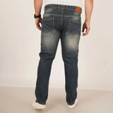 Kagad Jeans Mens Plus Size Regular Fit Aged Indigo Blue Color Denim Jeans - Style Code "KGDJN-406033