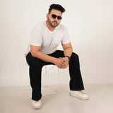Mens Plus Size Boot Fit Black Denim Jeans - Style Code "KGDJN-406016