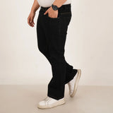 Mens Plus Size Boot Fit Black Denim Jeans - Style Code "KGDJN-406016
