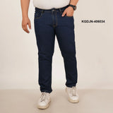 Kagad Jeans Mens Plus Size Regular Fit Mid Night Blue Color Denim Jeans - Style Code "KGDJN-406034