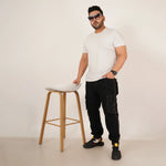 Kagad Jeans Mens Plus Size Loose Fit Black Color Denim Jogger - Style Code "KGDJGR-406052