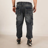 Kagad Jeans Mens Plus Size Loose Fit Fadded Blue Grey Ting Color Denim Jogger - Style Code "KGDJGR-406068