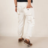 Kagad Jeans Mens Plus Size Loose Fit White Color Denim Jogger - Style Code "KGDJGR-406067