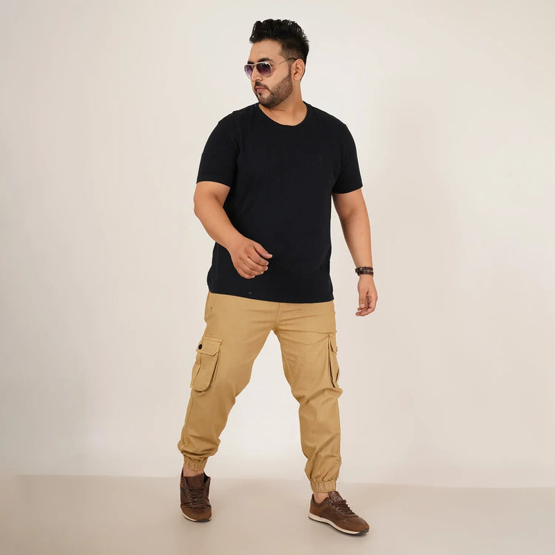 Kagad Jeans Mens Plus Size Loose Fit Rich Cream Color Denim Jogger - Style Code 