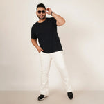 Mens Plus Size Boot Fit White Color Denim Jeans - Style Code "KGDJN-406017