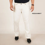Mens Plus Size Boot Fit White Color Denim Jeans - Style Code "KGDJN-406017