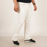 Mens Plus Size Boot Fit White Color Denim Jeans - Style Code "KGDJN-406017