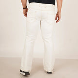Mens Plus Size Boot Fit White Color Denim Jeans - Style Code "KGDJN-406017