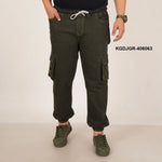 Kagad Jeans Mens Plus Size Loose Fit Deep Olive Color Denim Jogger - Style Code "KGDJGR-406063