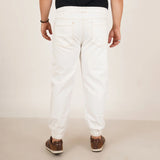 Kagad Jeans Mens Plus Size Loose Fit White Color Denim Jogger - Style Code "KGDJGR-406071