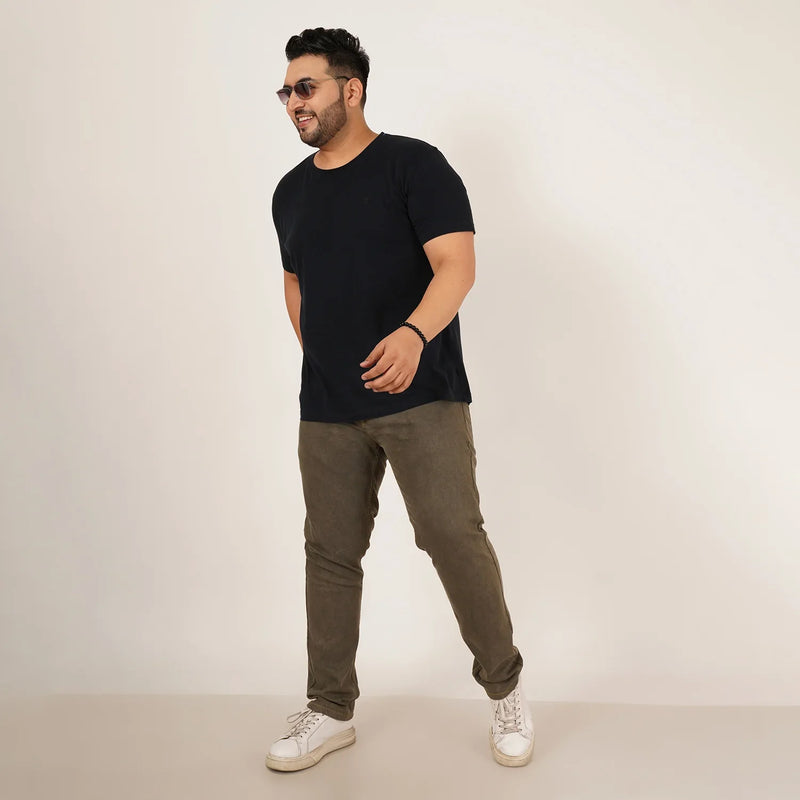 Kagad Jeans Mens Plus Size Regular Fit Army Green Color Denim Jeans - Style Code 