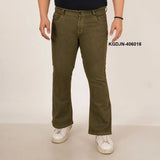 Mens Plus Size Boot Fit Army Green Denim Jeans - Style Code "KGDJN-406018