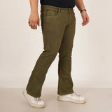 Mens Plus Size Boot Fit Army Green Denim Jeans - Style Code "KGDJN-406018