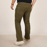 Mens Plus Size Boot Fit Army Green Denim Jeans - Style Code "KGDJN-406018