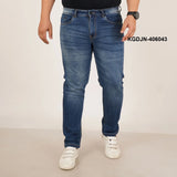 Mens Plus Size Regular Fit Dark Blue Color Denim Jeans - Style Code "KGDJN-406043