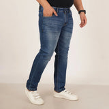 Mens Plus Size Regular Fit Dark Blue Color Denim Jeans - Style Code "KGDJN-406043