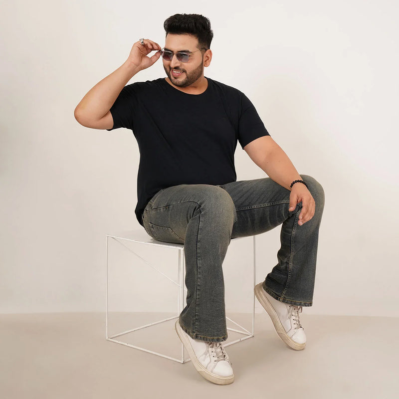 Kagad Jeans Mens Plus Size Boot Fit White Color Denim Jeans - Style Code 