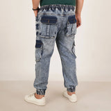 Kagad Jeans Mens Plus Size Loose Fit Air Blue Tint Color Denim Jogger - Style Code "KGDJGR-406058