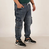 Kagad Jeans Mens Plus Size Loose Fit Faded Blue Tint Color Denim Jogger - Style Code "KGDJGR-406055