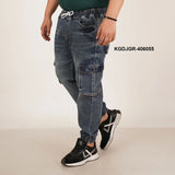 Kagad Jeans Mens Plus Size Loose Fit Faded Blue Tint Color Denim Jogger - Style Code "KGDJGR-406055