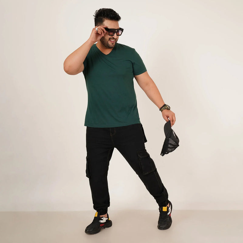 Kagad Jeans Mens Plus Size Loose Fit Black Color Denim Jogger - Style Code 