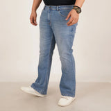 Mens Plus Size Boot Fit Light Blue Color Denim Jeans - Style Code "KGDJN-406026