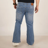 Mens Plus Size Boot Fit Light Blue Color Denim Jeans - Style Code "KGDJN-406026