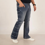 Mens Plus Size Boot Fit Stone Washed Blue Color Denim Jeans - Style Code "KGDJN-406024