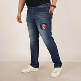 Kagad Jeans Mens Plus Size Regular Fit Mid Night Blue Color Denim Jeans - Style Code "KGDJN-406041