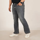 Mens Plus Size Boot Fit Dark Faded Blue Denim Jeans - Style Code "KGDJN-406023