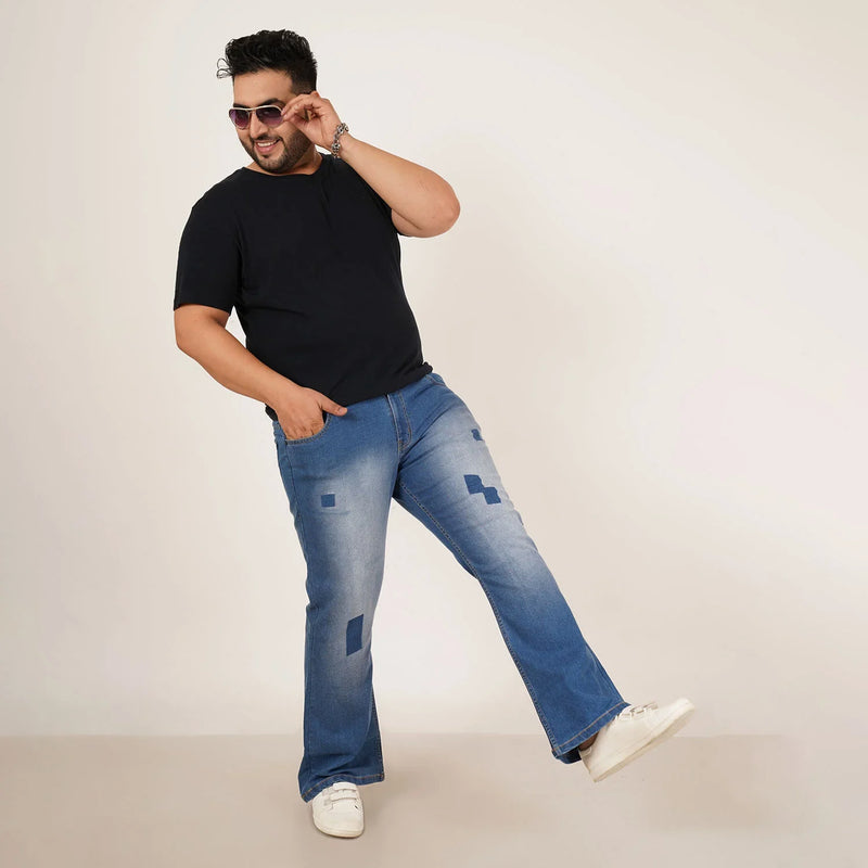 Kagad Jeans Mens Plus Size Boot Fit Light Blue Color Denim Jeans - Style Code 