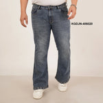 Mens Plus Size Boot Fit Aged Indigo Blue Denim Jeans - Style Code "KGDJN-406020