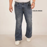 Mens Plus Size Boot Fit Aged Indigo Blue Denim Jeans - Style Code "KGDJN-406020