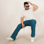 Mens Plus Size Boot Fit Colonial Blue Denim Jeans - Style Code "KGDJN-406019
